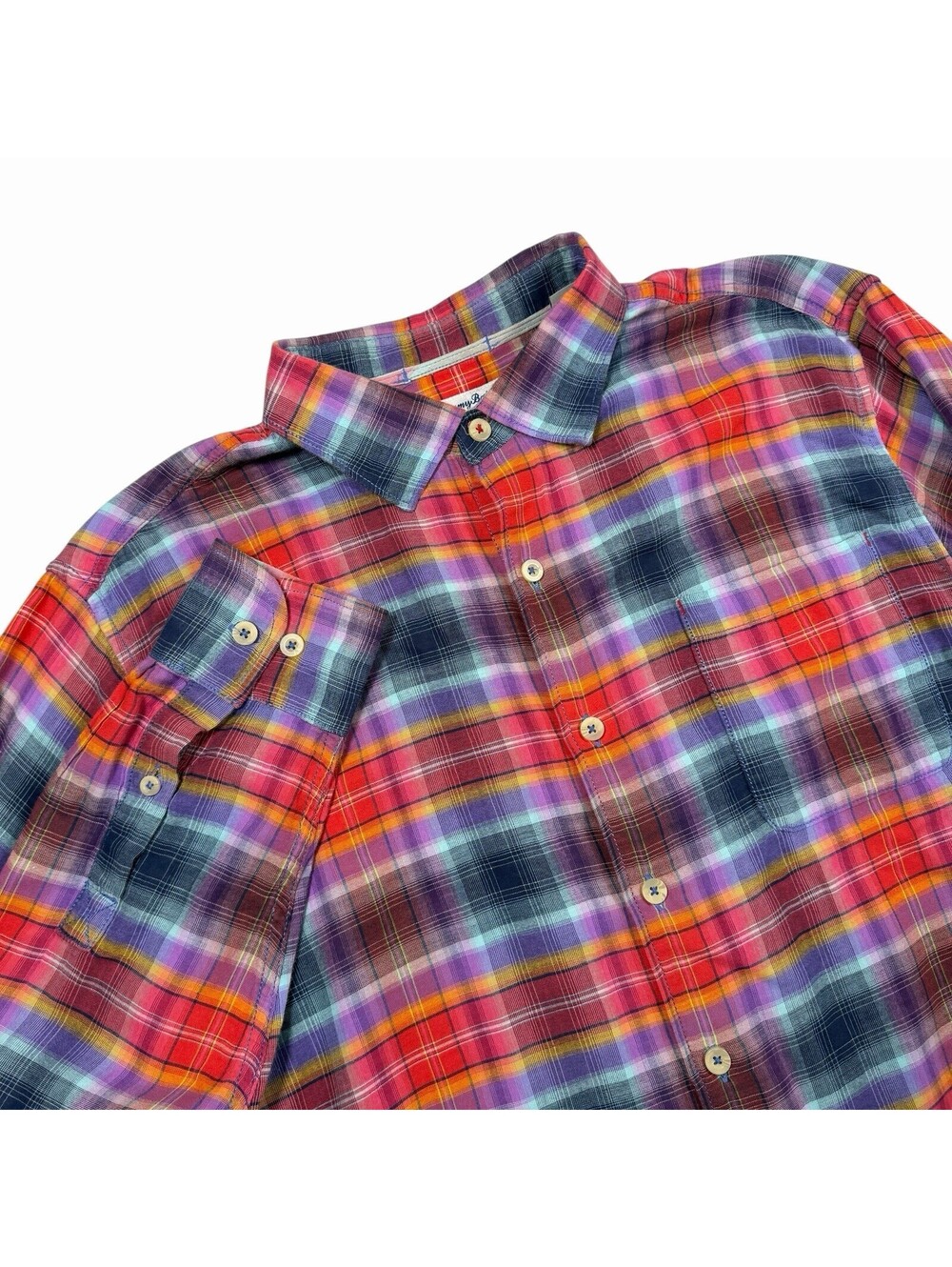 Tommy Bahama Men’s Multi-Color Plaid Long Sleeve Button-Down Shirt Size L